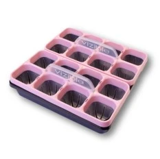 Pink seedling starter tray with clear domes