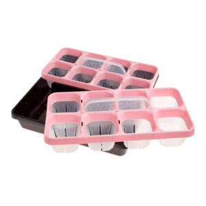 Pink seed starter tray with black base